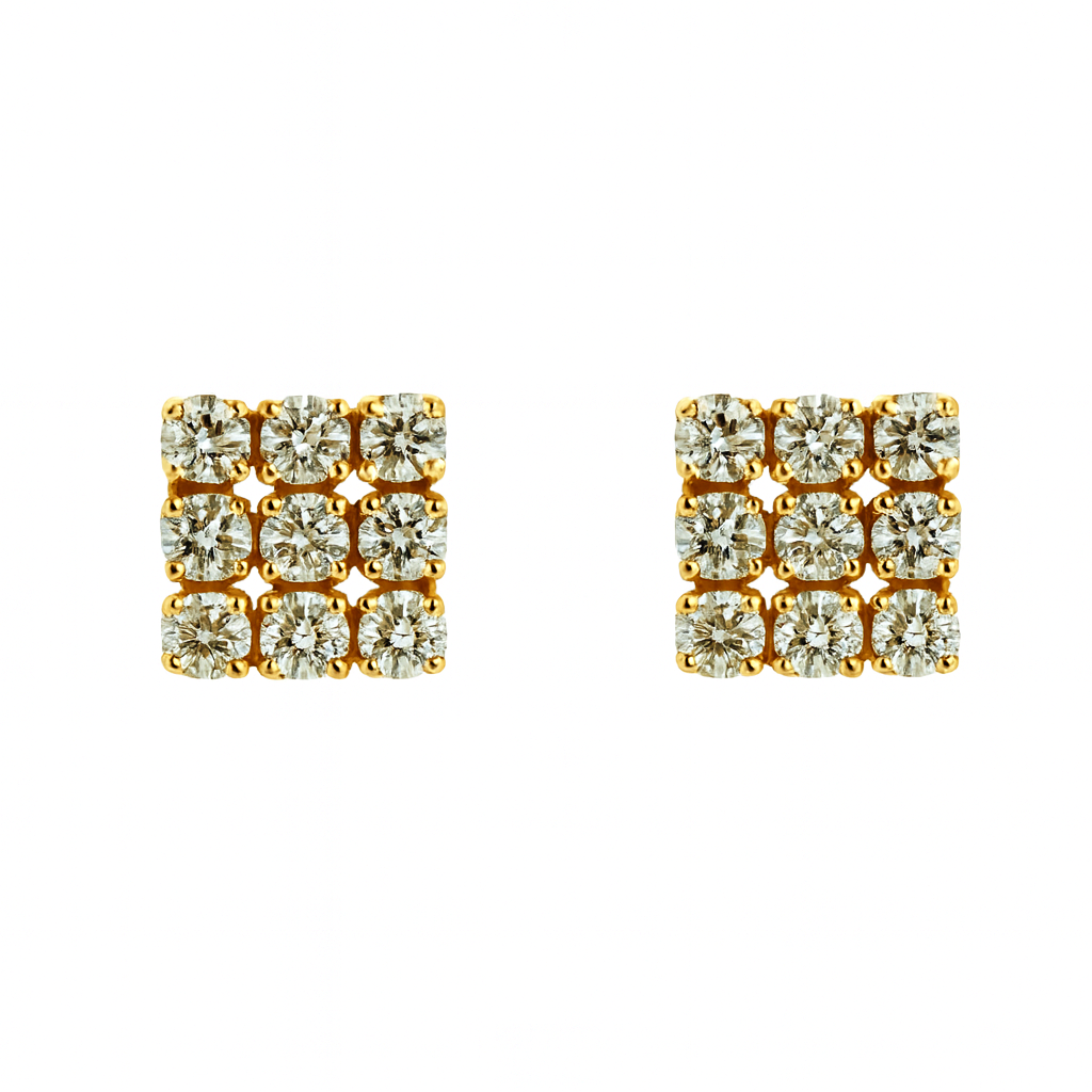 Beautiful 18 Kt Gold  Natural Diamond Earing